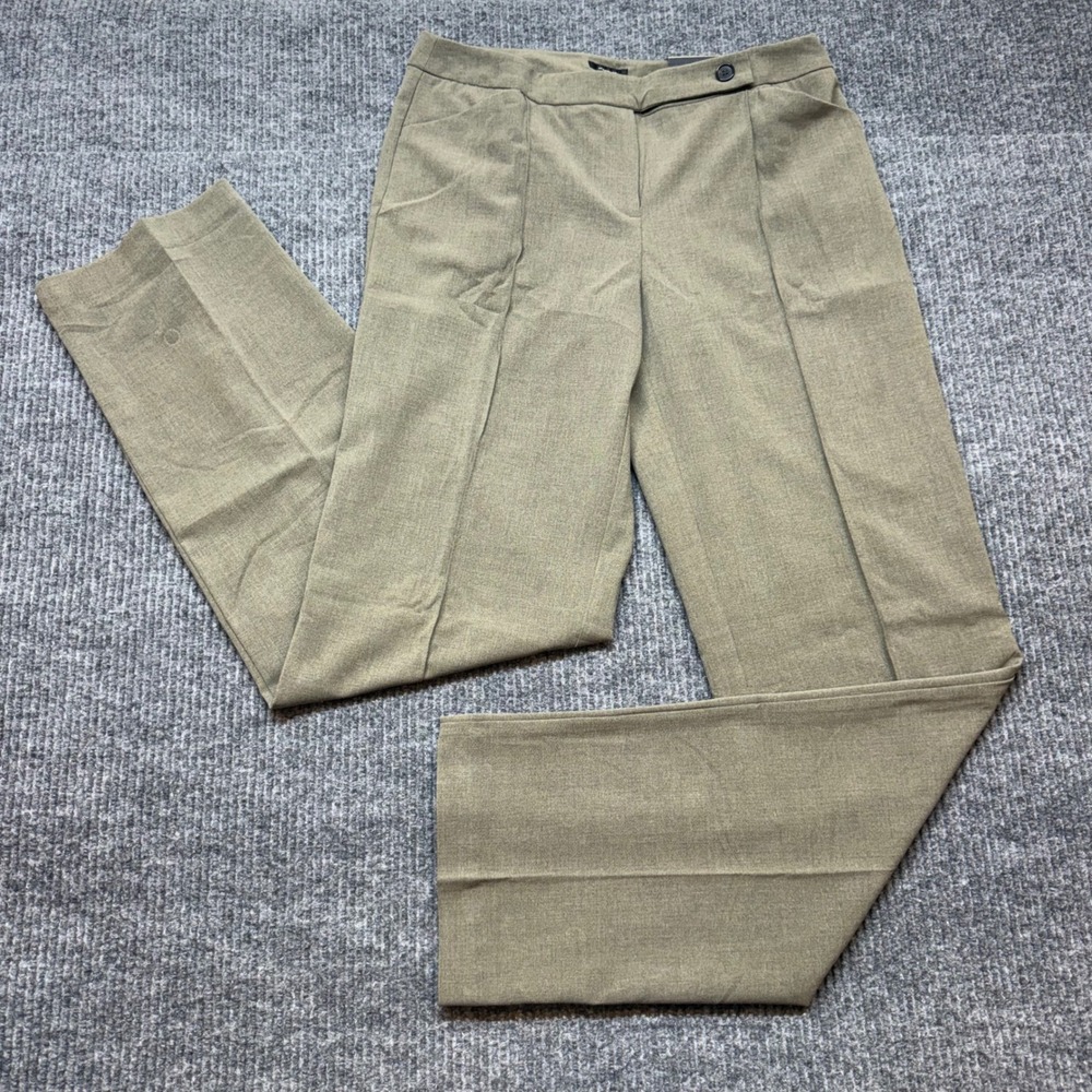 Worthington Modern‎ Fit Dress Pants Womens 8L Olive Heather Straight Leg Career